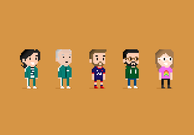 create character or portrait in cute pixel art