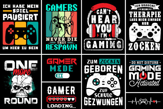 create a custom gaming t shirt design that sells