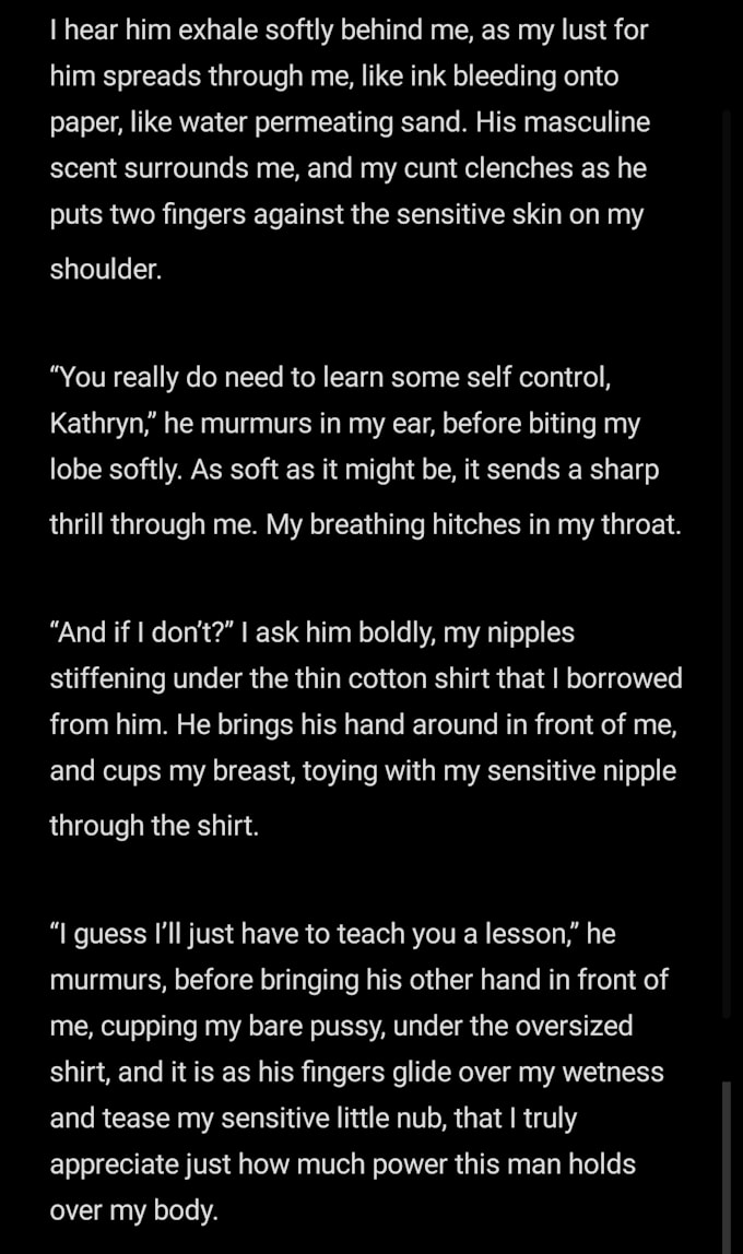 write you a kink, romance or erotica story