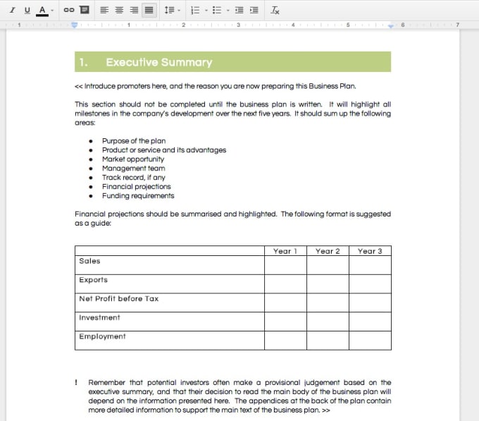 Send The Best Business Plan Template For Startups In Google Docs Format By Simonegiacco Fiverr