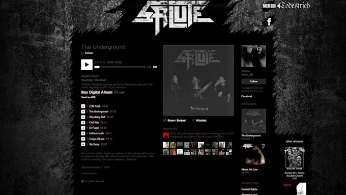 make your bandcamp header with links