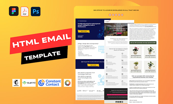 convert PSD, figma, PDF to HTML email templates