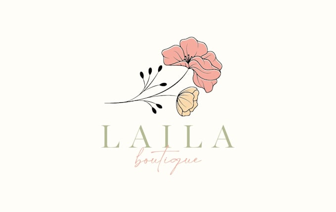 design a custom hand drawn, botanical, flower, feminine logo