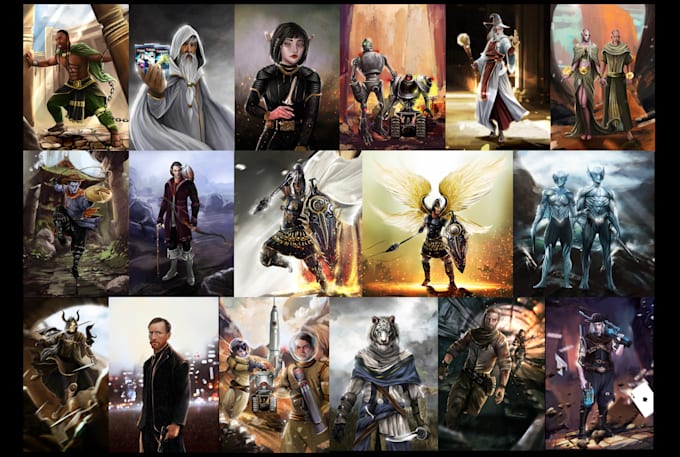 draw high quality 2d character designs and concept art