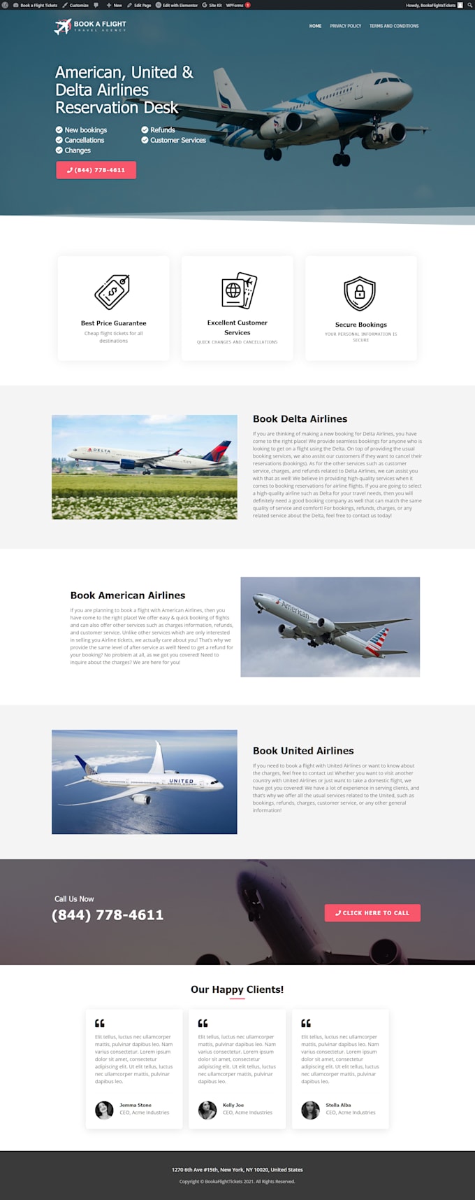 do wordpress landing page and elementor landing page design