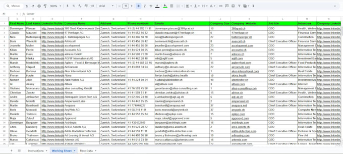 perform linkedin data entry, web research, and data collection