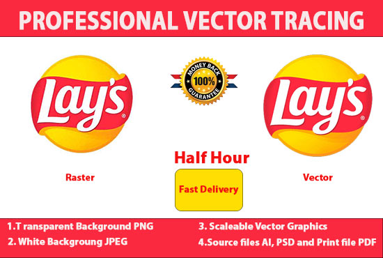 do vector tracing and convert raster or logo to vector