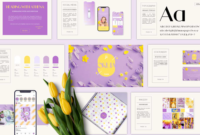 design a bold, playful, and feminine logo and brand guide