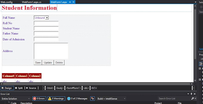 develop aspnet web froms