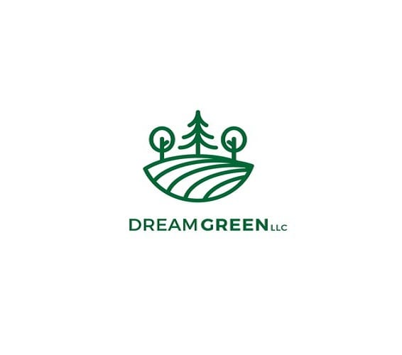 create a subtle yet vibrant landscaping logo for dream green llc