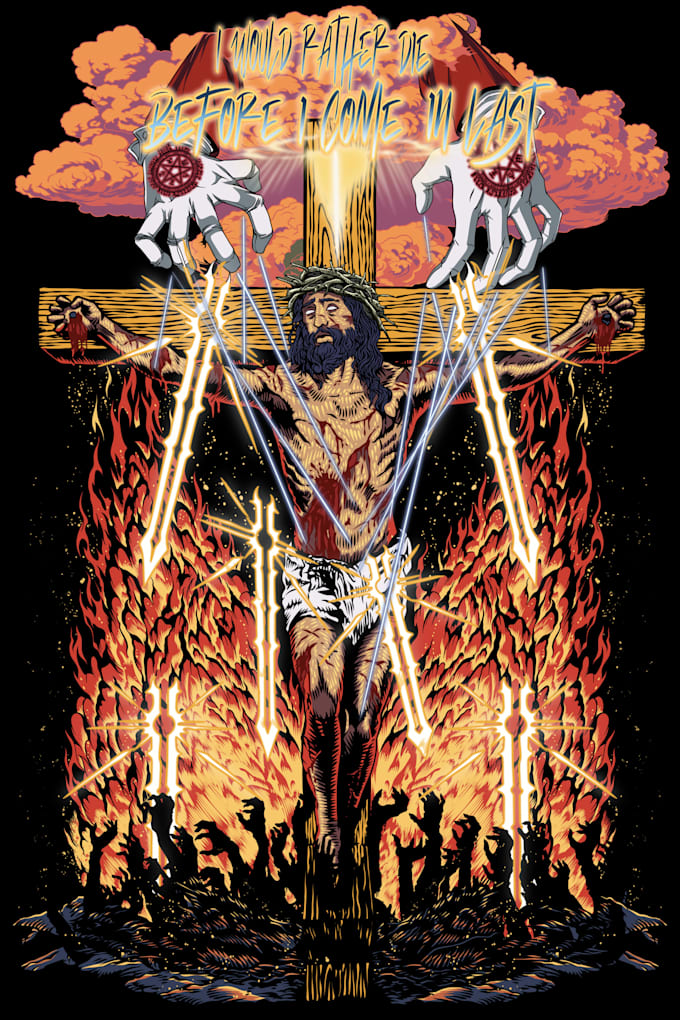 draw dark gore art illustraton for cover,sticker,tshirts etc
