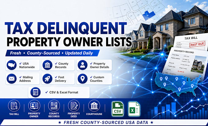 provide updated USA tax delinquent property owner lists