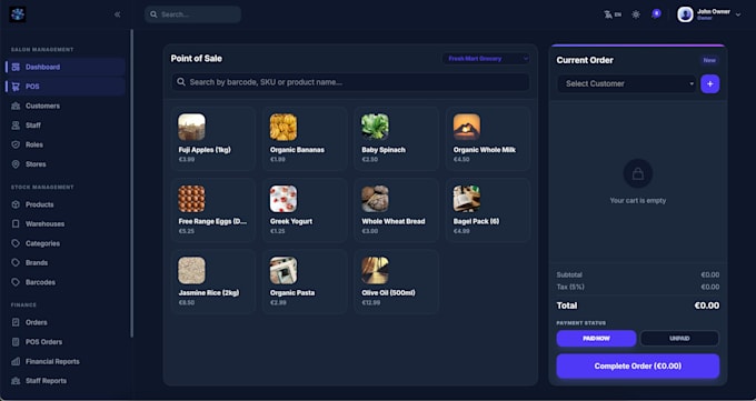 build saas base pos system with multi branch support  online ordering