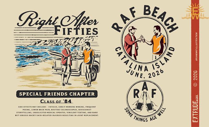 design vintage a surf, tropical, aloha for logo or tshirt