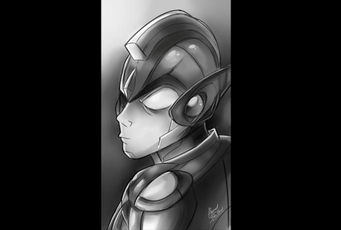 make a black and white sketch