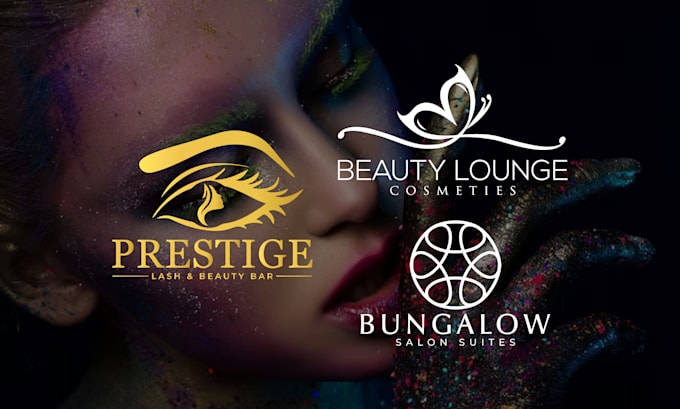 do feminine beauty cosmetics eyelash hair salon skin care logo design