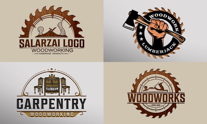 make unique carpentry and woodworking logo design