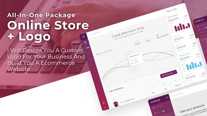 create a online store and make you a logo