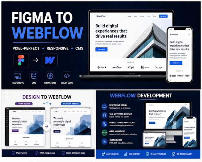 develop a responsive webflow website from figma