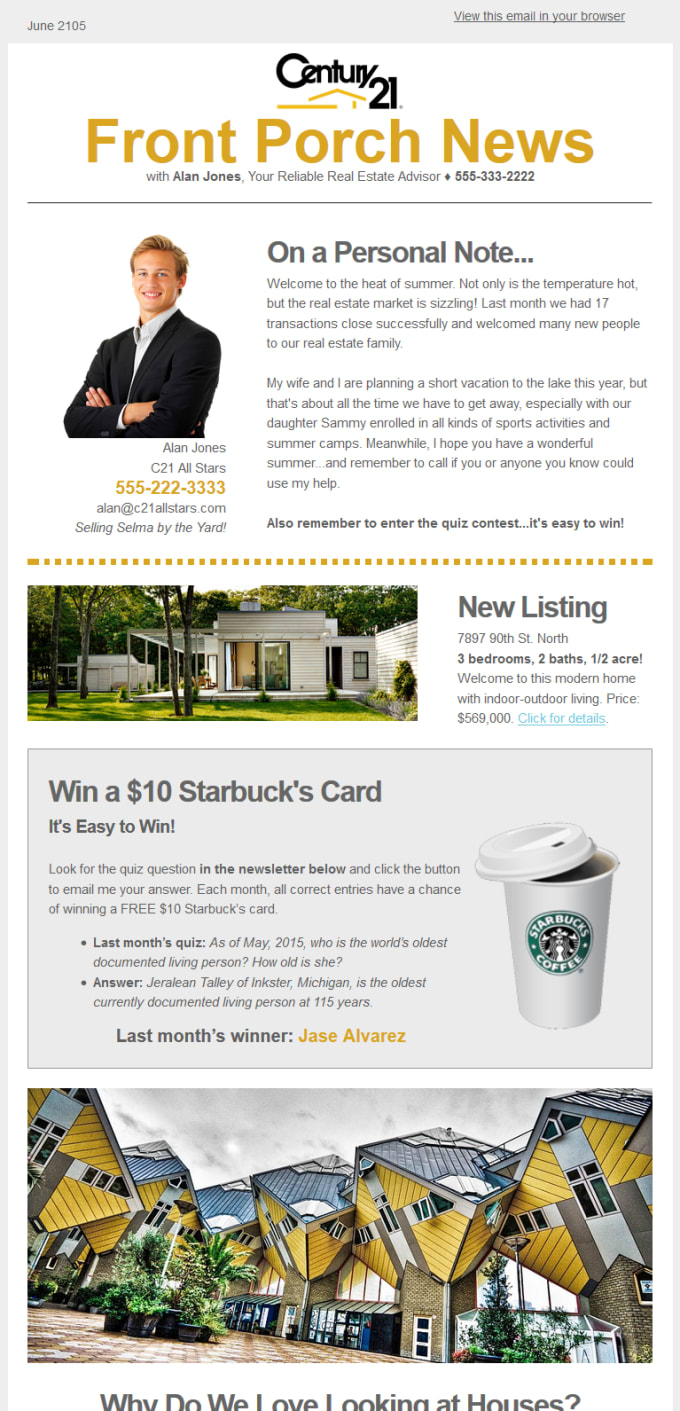 real estate newsletter service