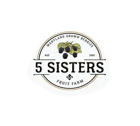 create a rustic logo for 5 sisters fruit farm
