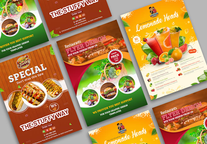 design an elegant restaurant flyer and menu