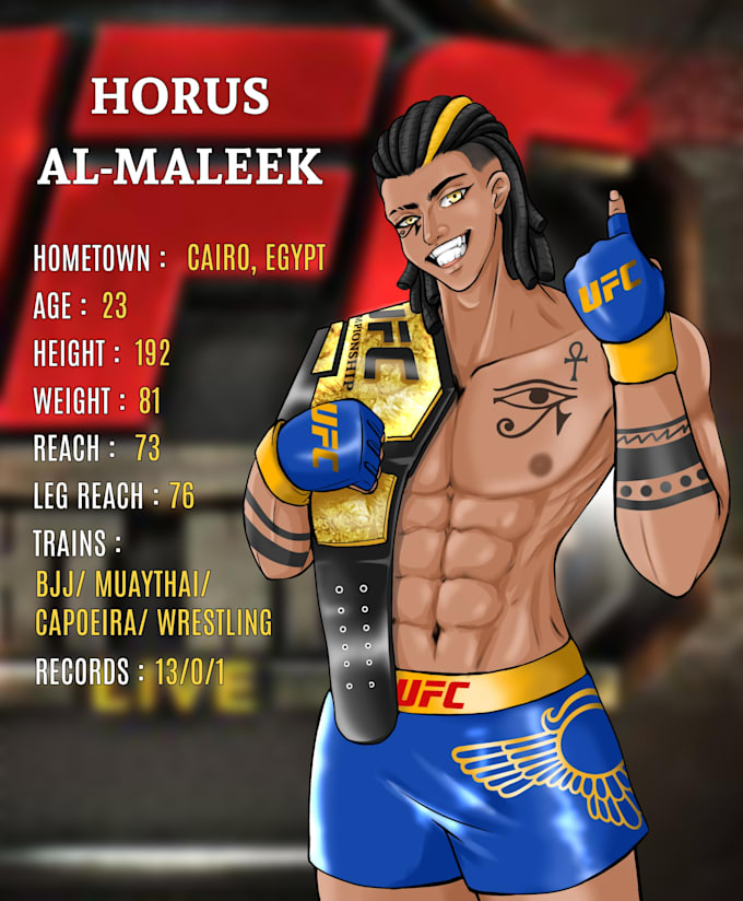 make your oc or your character become a ufc fighter
