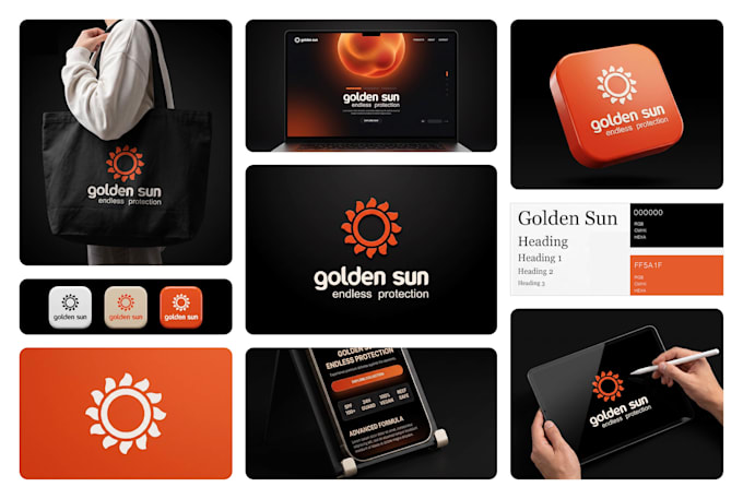 do minimalist business logo design and branding kit or brand style guide