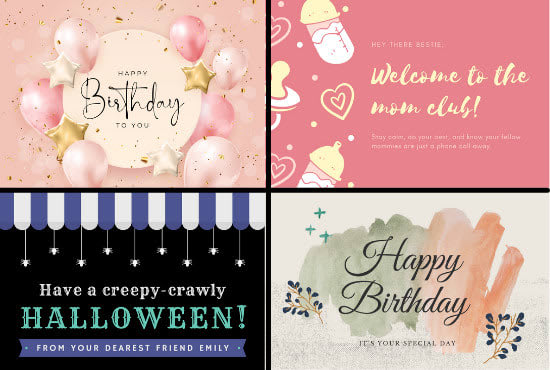 create a 2 best greeting cards