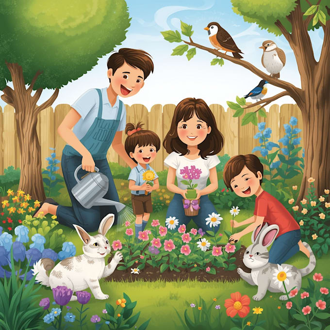 draw pretty and beautiful children book illustration