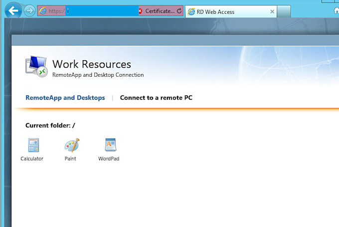 deploy remoteapp or web access on windows server