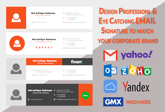 design a professional clickable HTML email signature