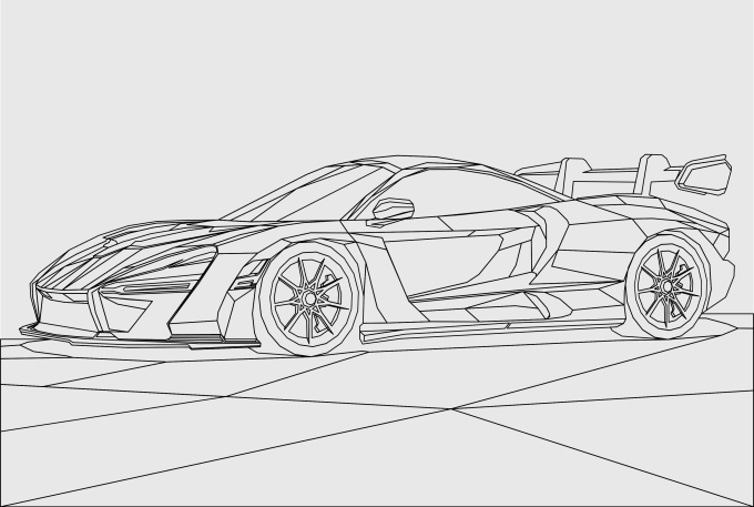 make low poly geometric 2d vector car and others object