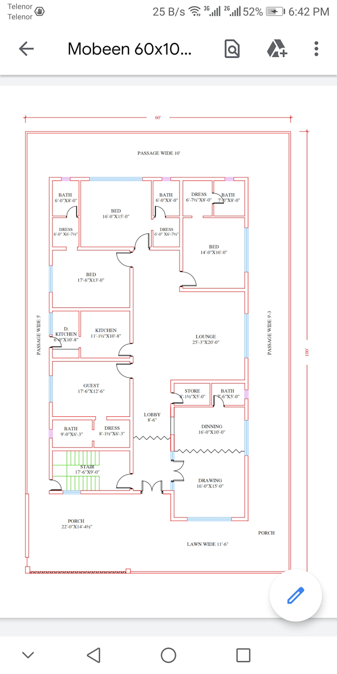 create 2d house plan, in dwg and pdf format