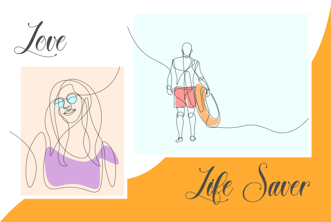draw an amazing unique minimalist vector one line art