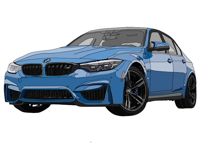 draw a custom digital drawing of a car