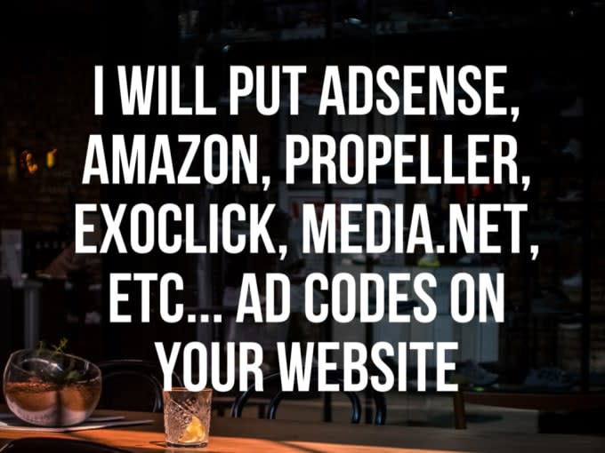 add design adsense or any ad code  wordpress site