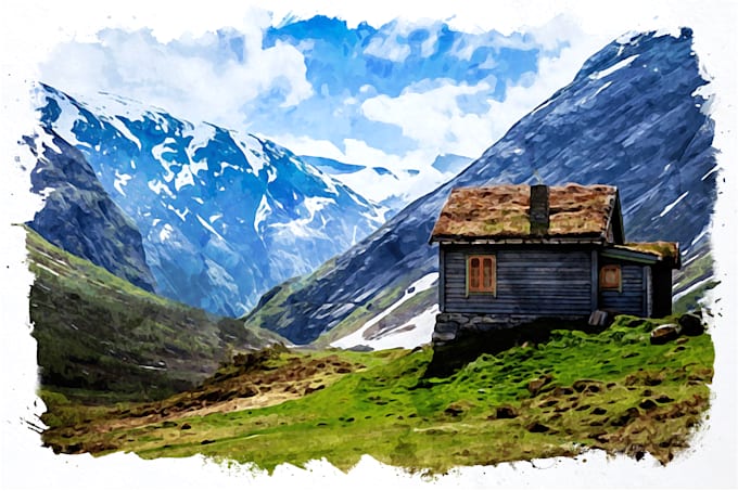 create amazing watercolor illustration of your house