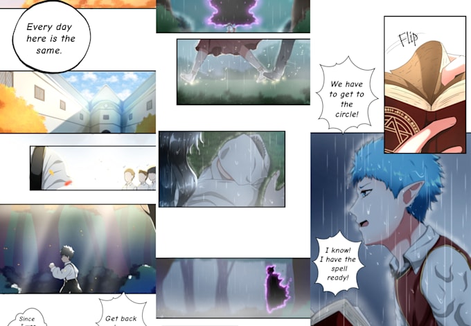 draw professional webtoon,manga page,anime for you