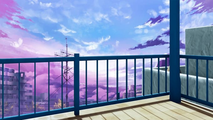 Balcony city anime visual novel game. Generate Ai 27736805 Stock Photo at  Vecteezy