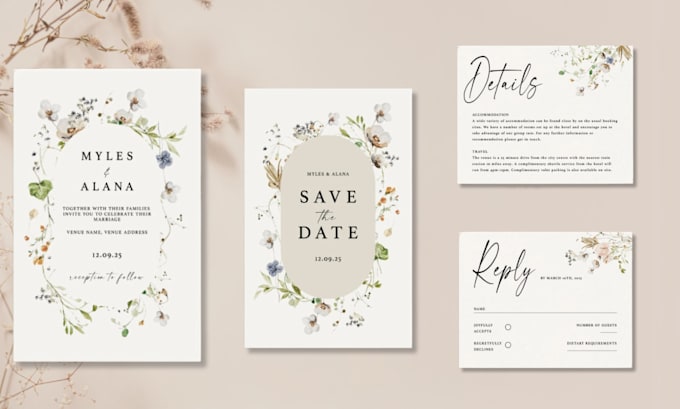 create an elegant wedding invitation card design