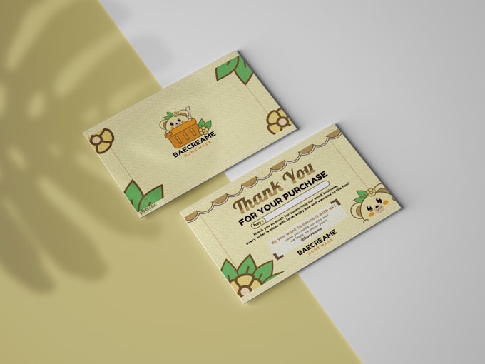 assist you in make a cute thank you business card