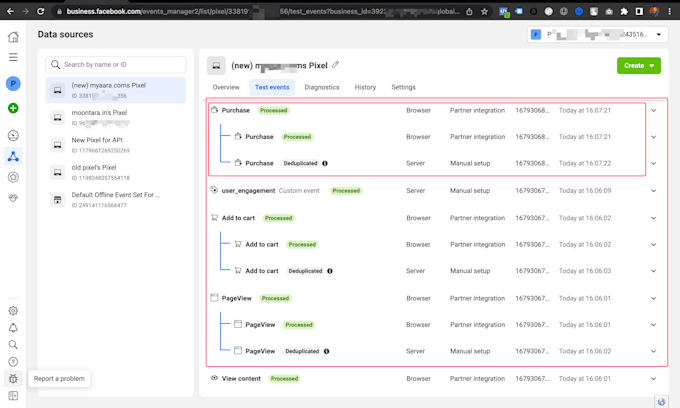 setup facebook conversion API and ga4 server side tracking