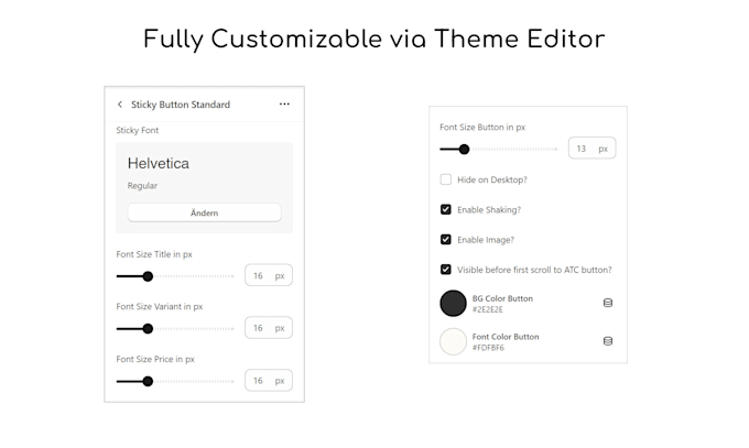 make shopify add to cart button sticky and animated, no app