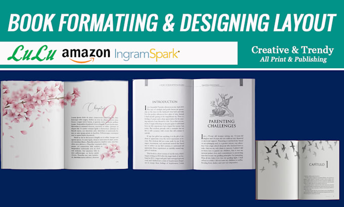 do book formatting and designing layout paperback and ebook