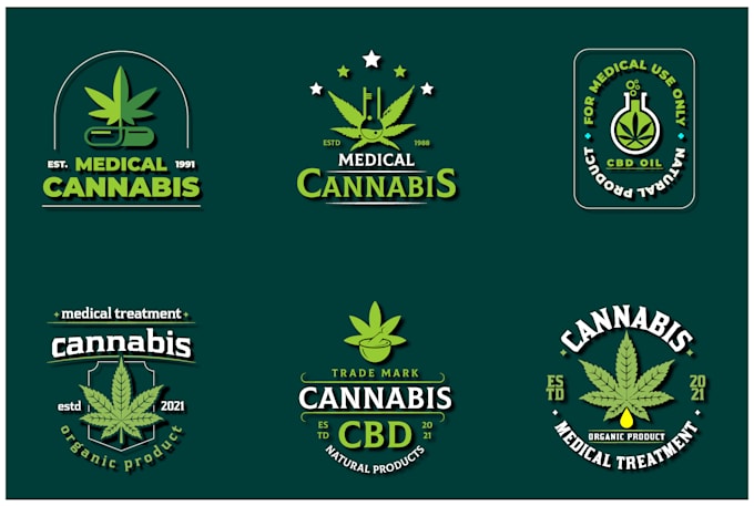 do creative cbd oil cannabis hemp weed marijuana logo