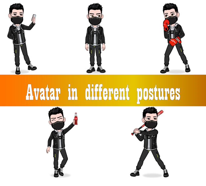 make your cartoonist avatar with different postures