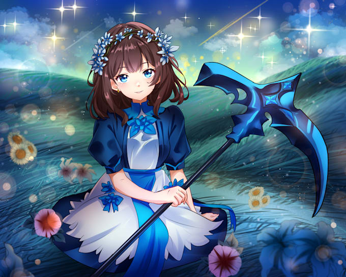 draw anime art and illustration for pfp vtuber fanart or oc