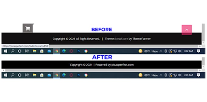 change your wordpress website footer credit