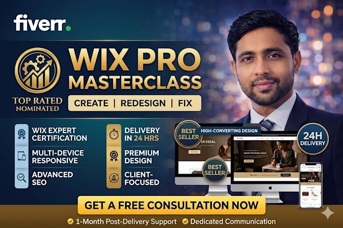 design a modern wix website, online store, or landing page